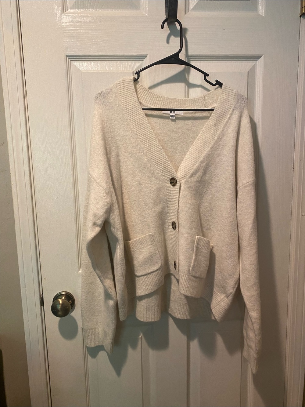 Cozy Cream V-Neck Button Cardigan